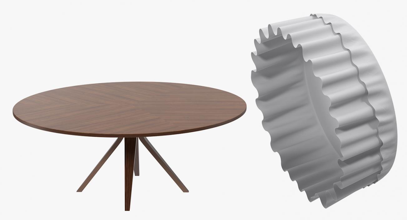 3D model Round Served Table With Drinks