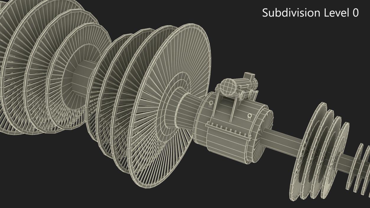 3D Engine Turbine Assembly model