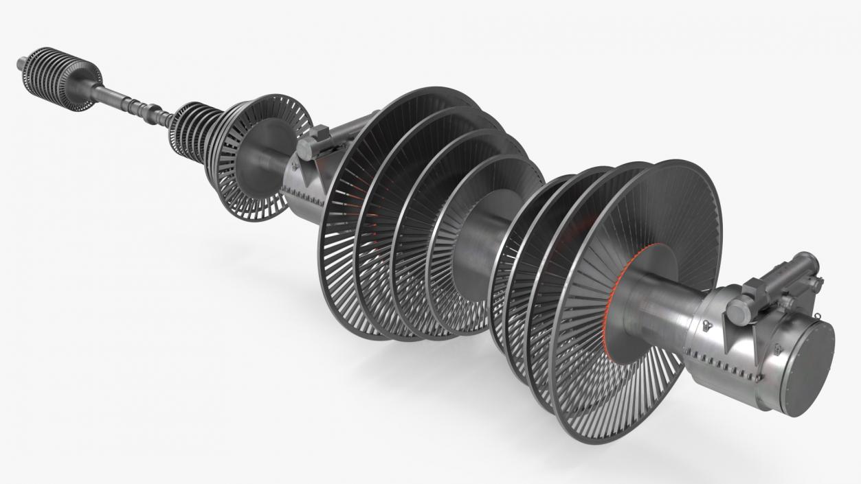 3D Engine Turbine Assembly model