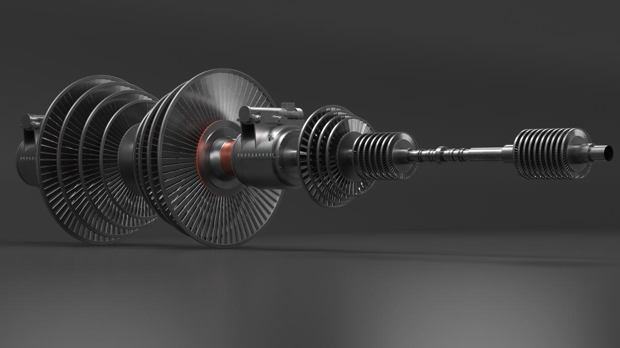 3D Engine Turbine Assembly model