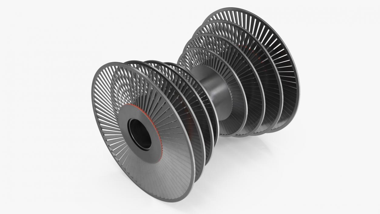 3D Engine Turbine Assembly model