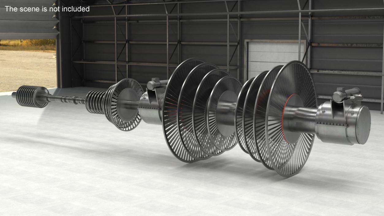 3D Engine Turbine Assembly model