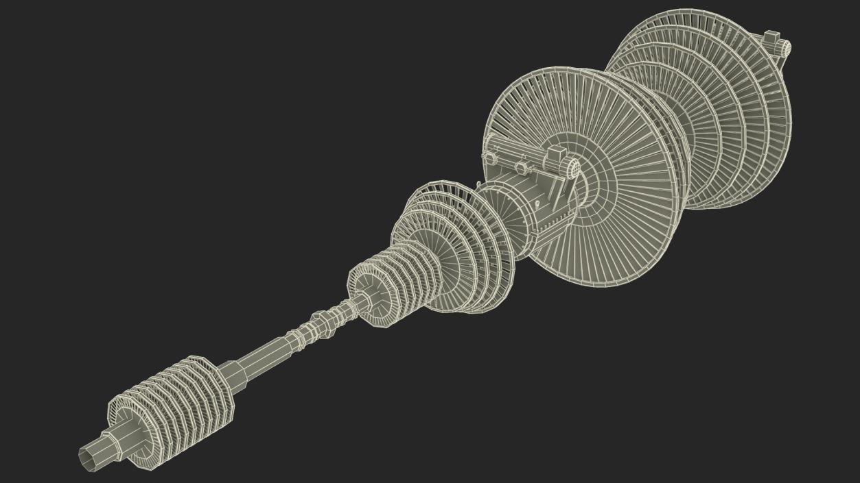 3D Engine Turbine Assembly model