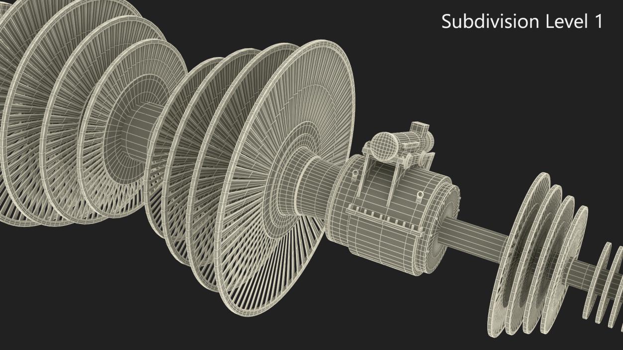 3D Engine Turbine Assembly model