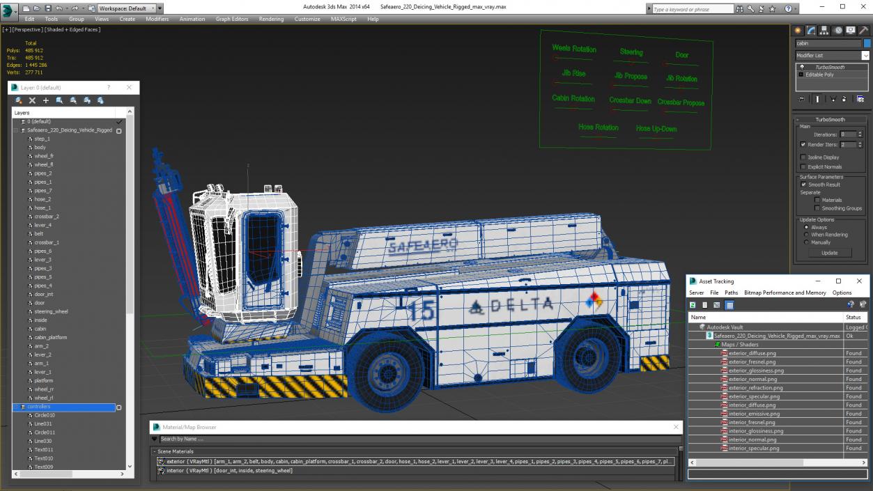 3D model Safeaero 220 Deicing Vehicle Rigged