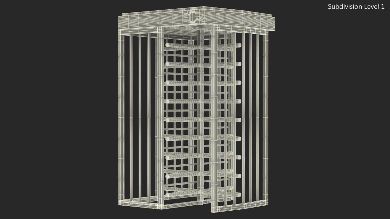 Stainless Steel Security Turnstile 3D model