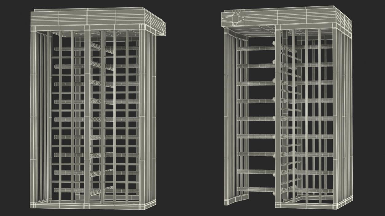 Stainless Steel Security Turnstile 3D model