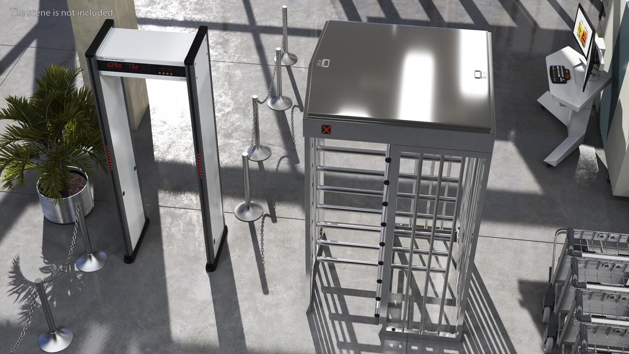 Stainless Steel Security Turnstile 3D model