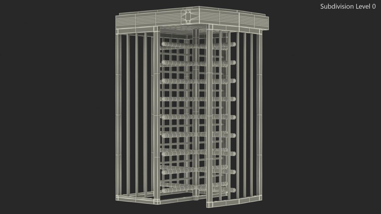 Stainless Steel Security Turnstile 3D model