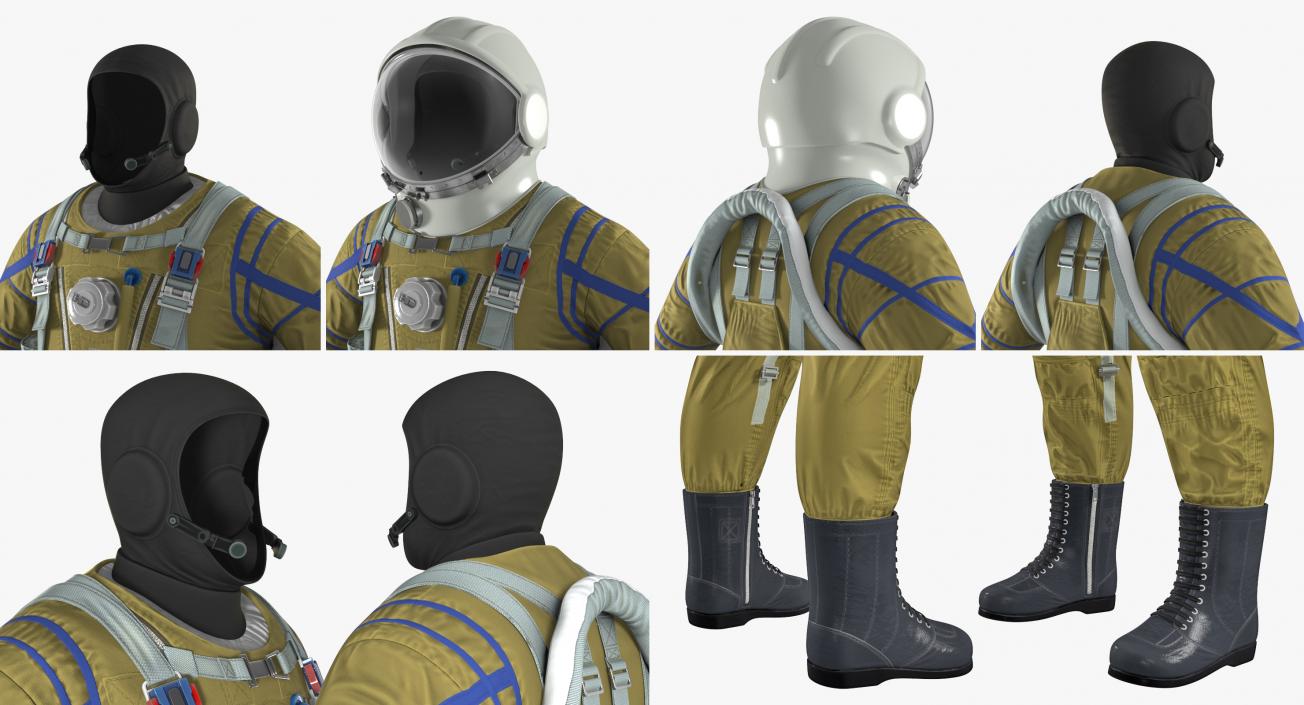 3D Space Suit Strizh with SK-1 Helmet Rigged