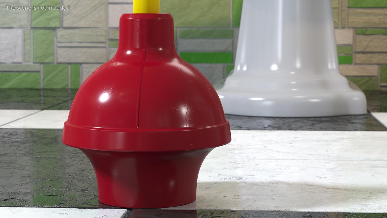 3D Heavy Duty Flange Toilet Plunger Red