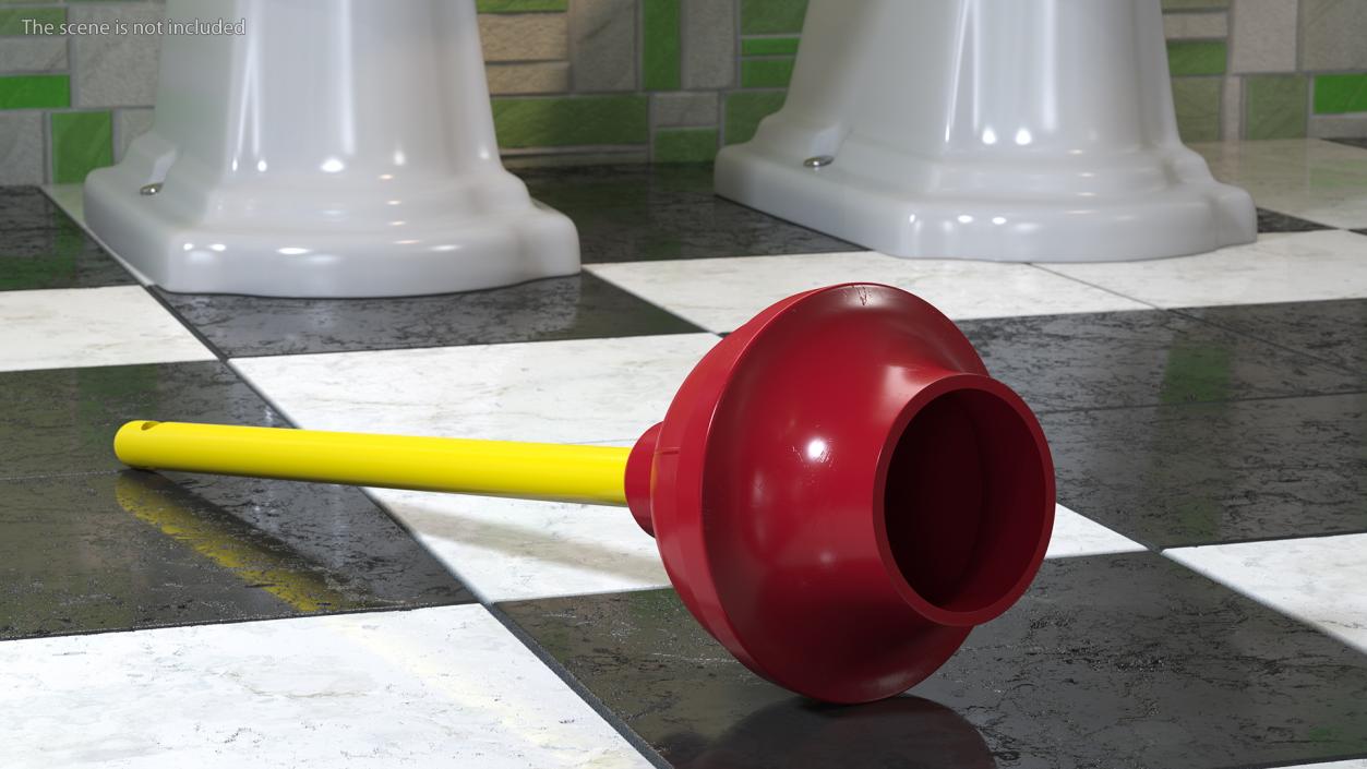 3D Heavy Duty Flange Toilet Plunger Red