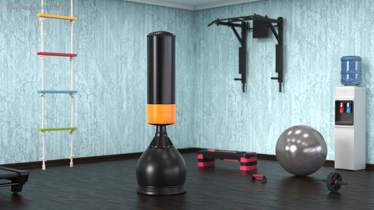 Free Standing Punch Bag Black 3D model