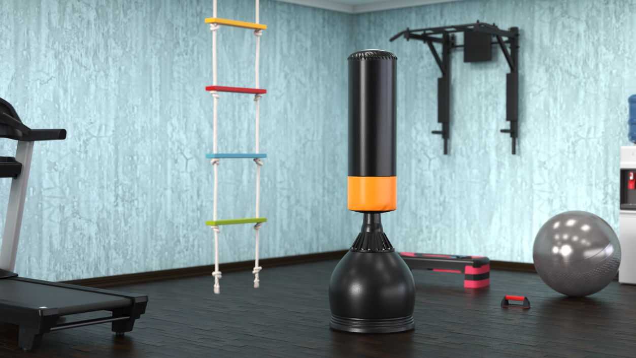 Free Standing Punch Bag Black 3D model