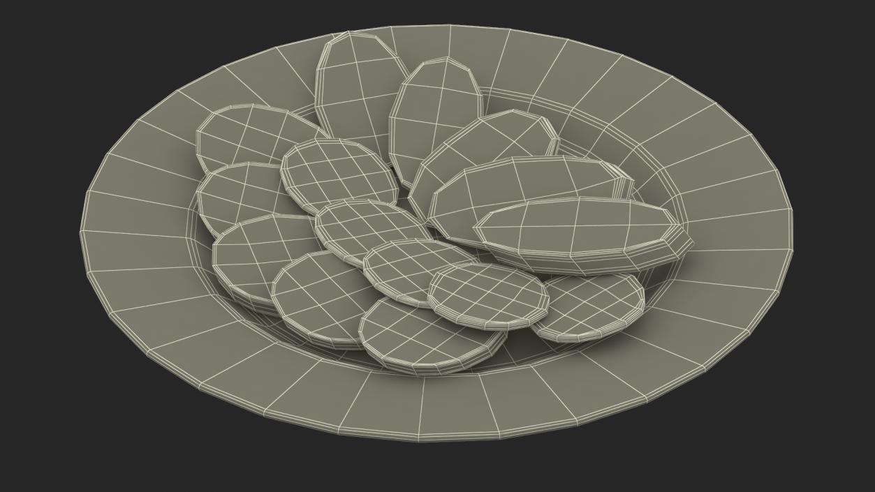 Slices of Delicious Sausage Salami 3D model