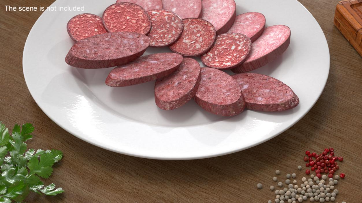 Slices of Delicious Sausage Salami 3D model