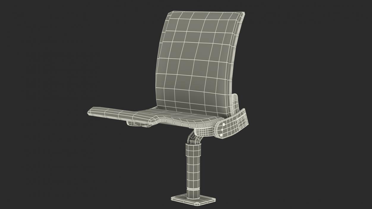 3D Auditorium Soft Seating Dark Wood model