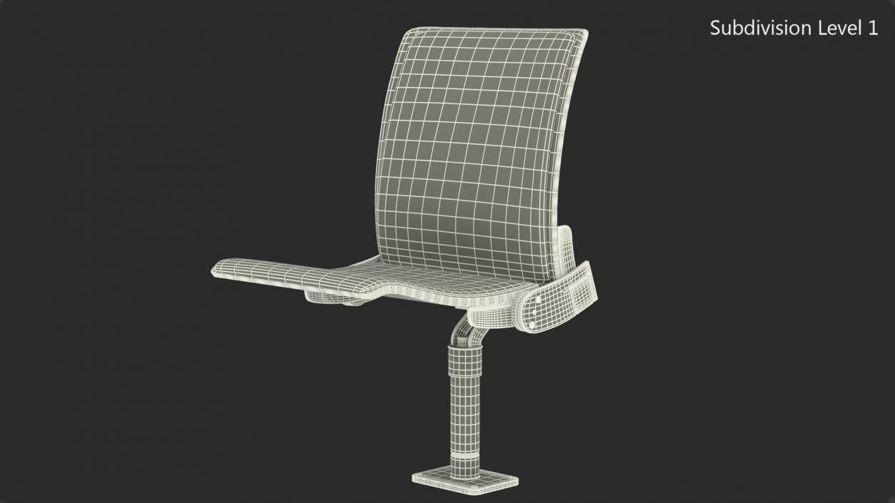 3D Auditorium Soft Seating Dark Wood model