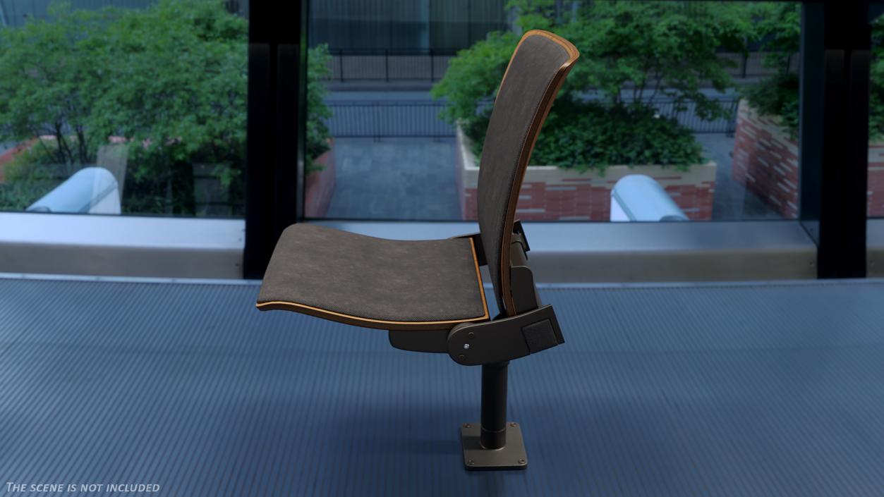 3D Auditorium Soft Seating Dark Wood model