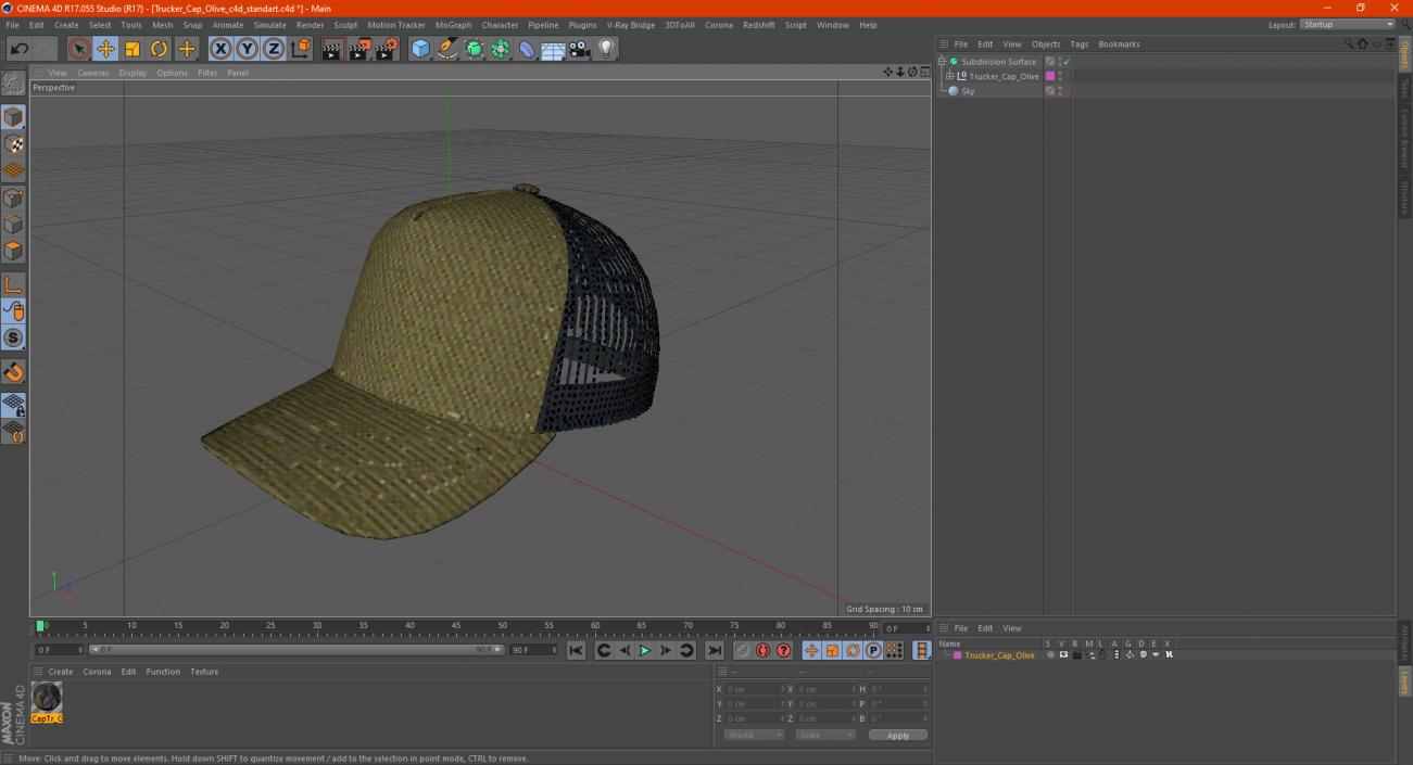 Trucker Cap Olive 3D