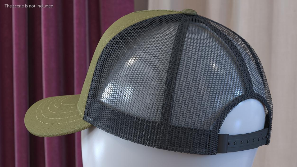 Trucker Cap Olive 3D