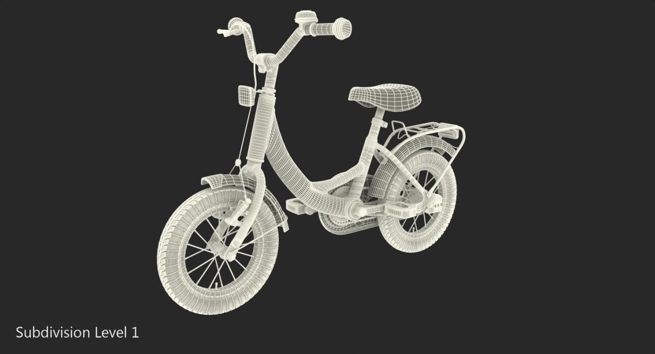 Girls Kids Bike Rigged 3D