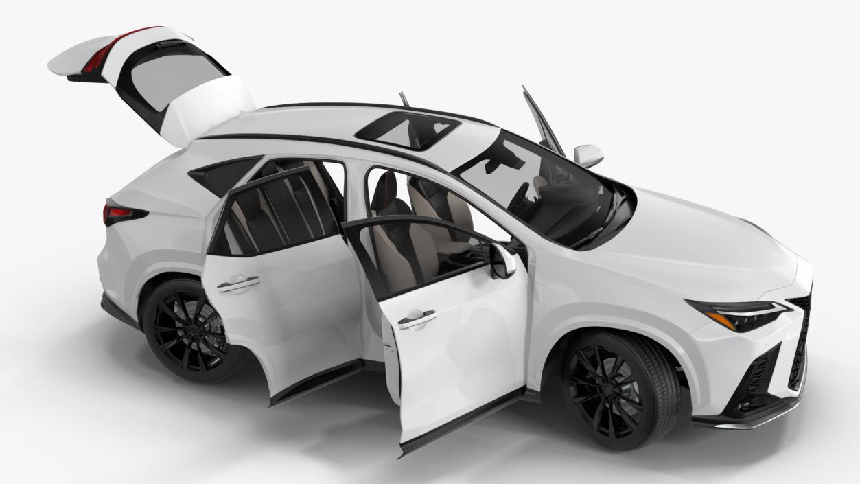 Hybrid SUV Car White Rigged 3D