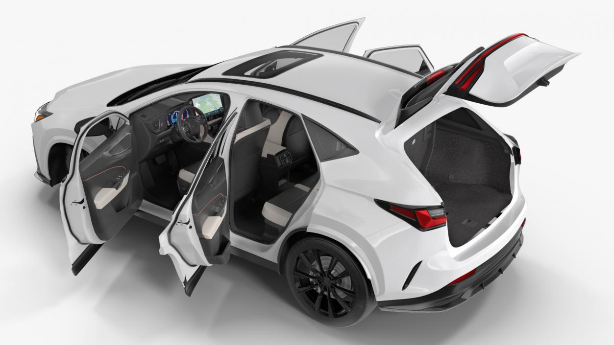 Hybrid SUV Car White Rigged 3D