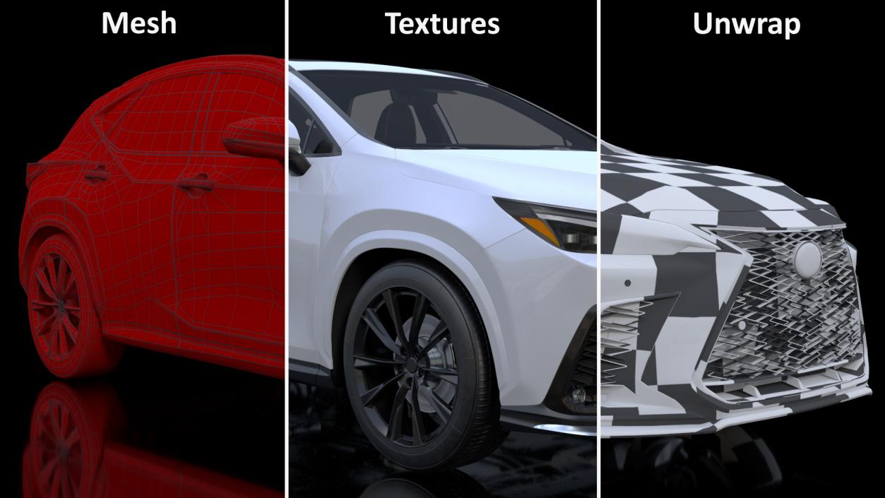 Hybrid SUV Car White Rigged 3D