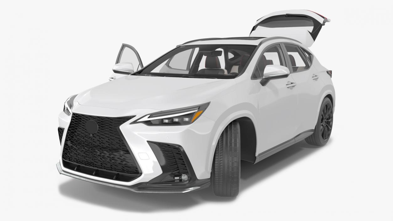 Hybrid SUV Car White Rigged 3D