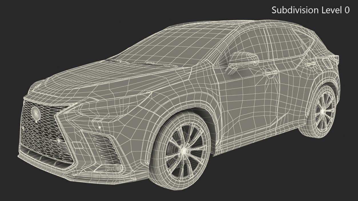 Hybrid SUV Car White Rigged 3D