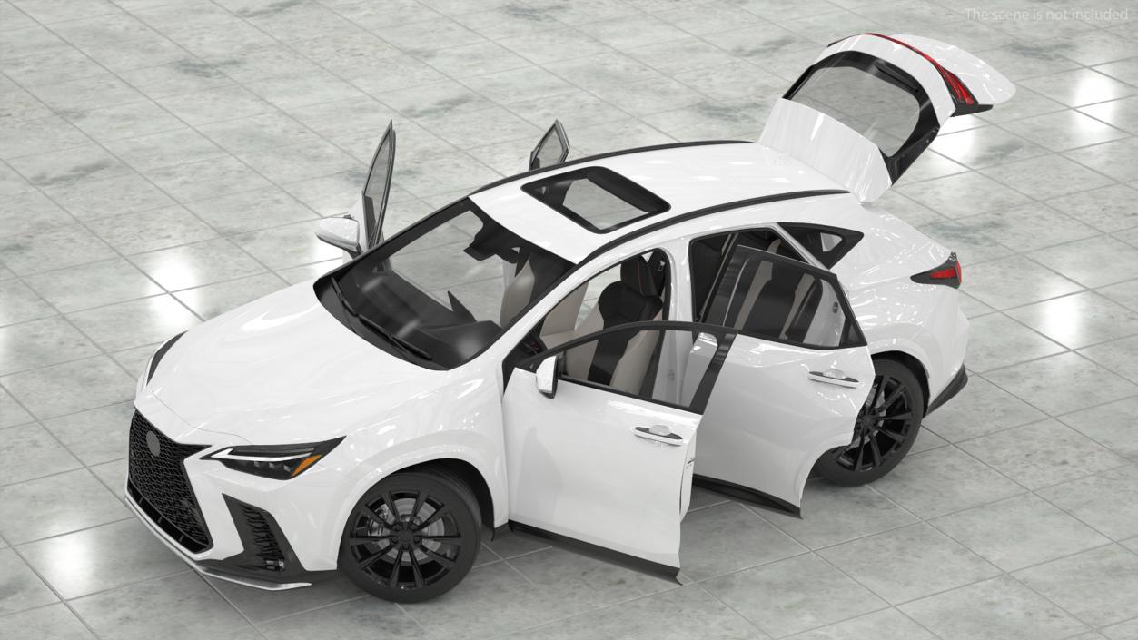 Hybrid SUV Car White Rigged 3D