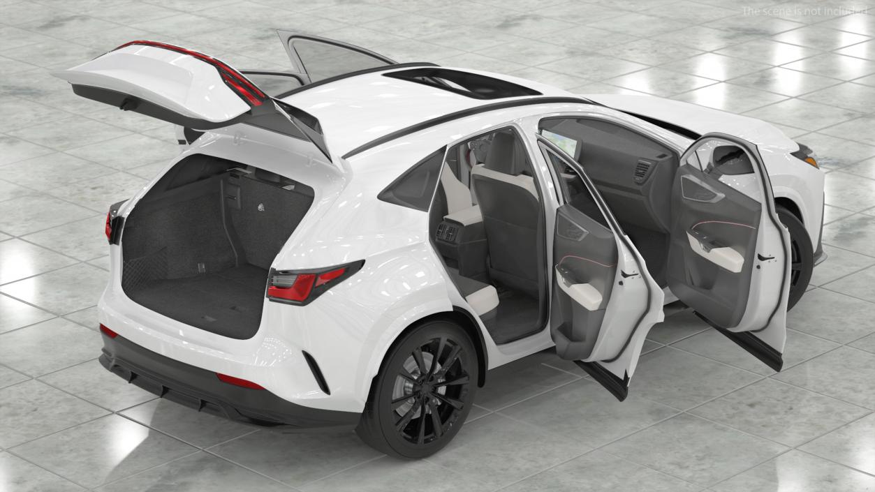 Hybrid SUV Car White Rigged 3D