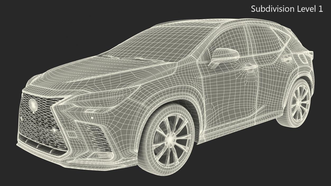 Hybrid SUV Car White Rigged 3D