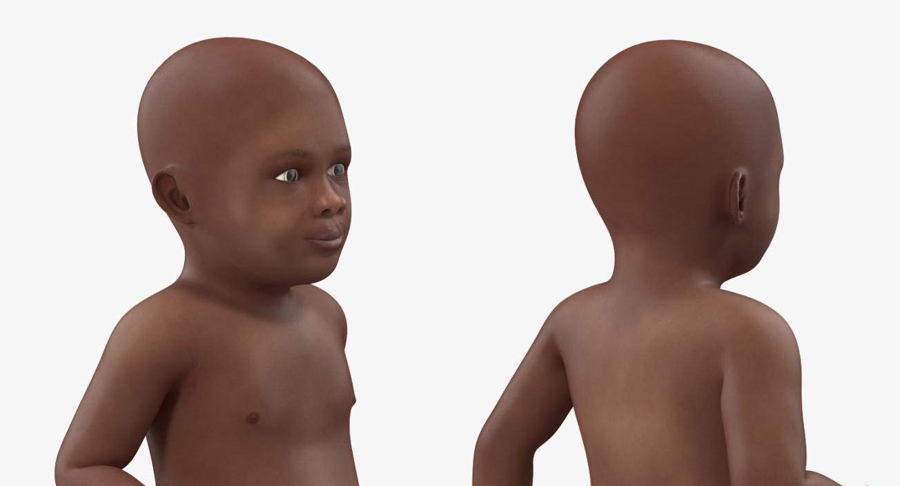 African American Baby Walking 3D model