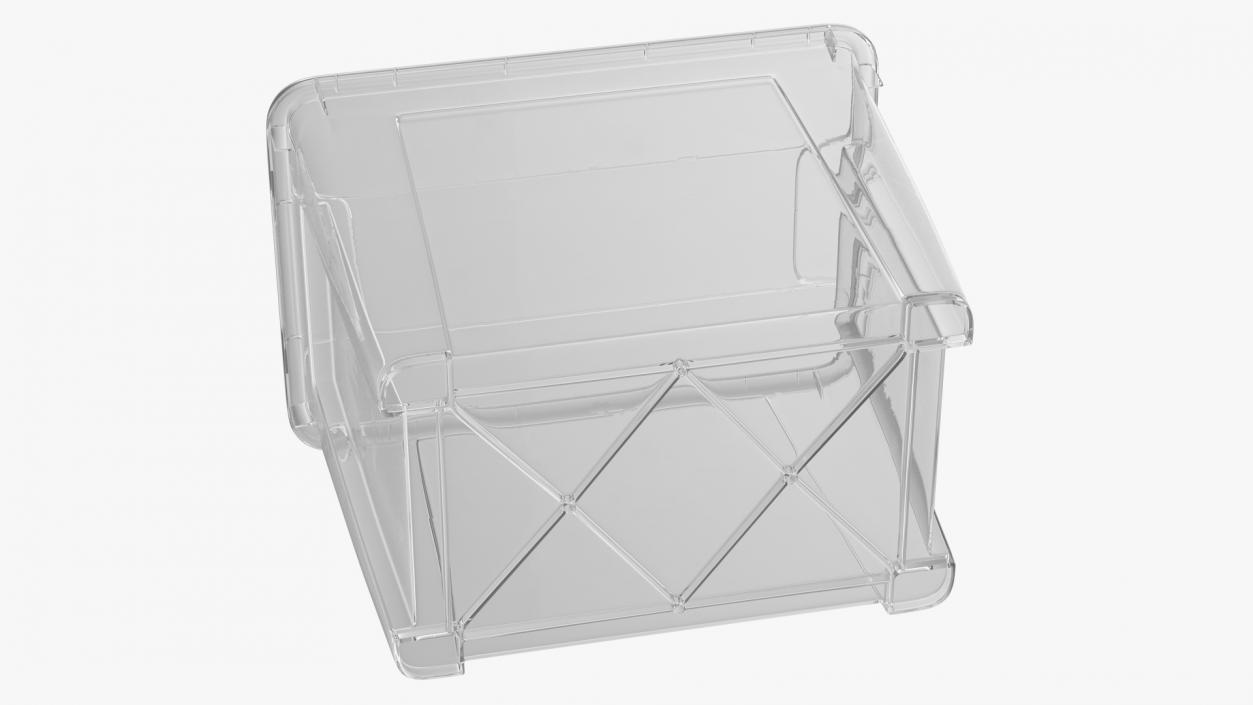 Large Transparent Plastic Container with Lid 3D model