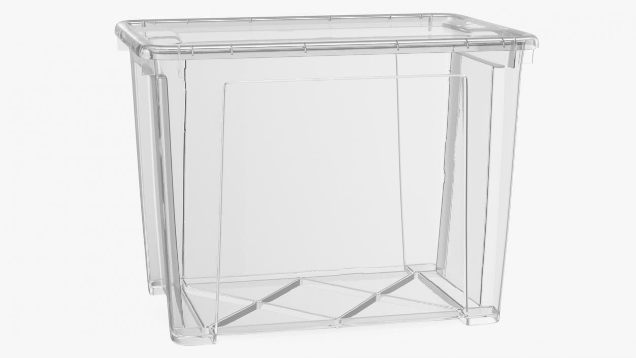 Large Transparent Plastic Container with Lid 3D model