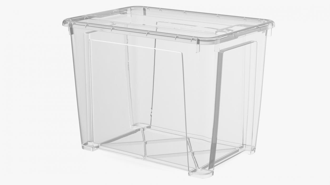 Large Transparent Plastic Container with Lid 3D model