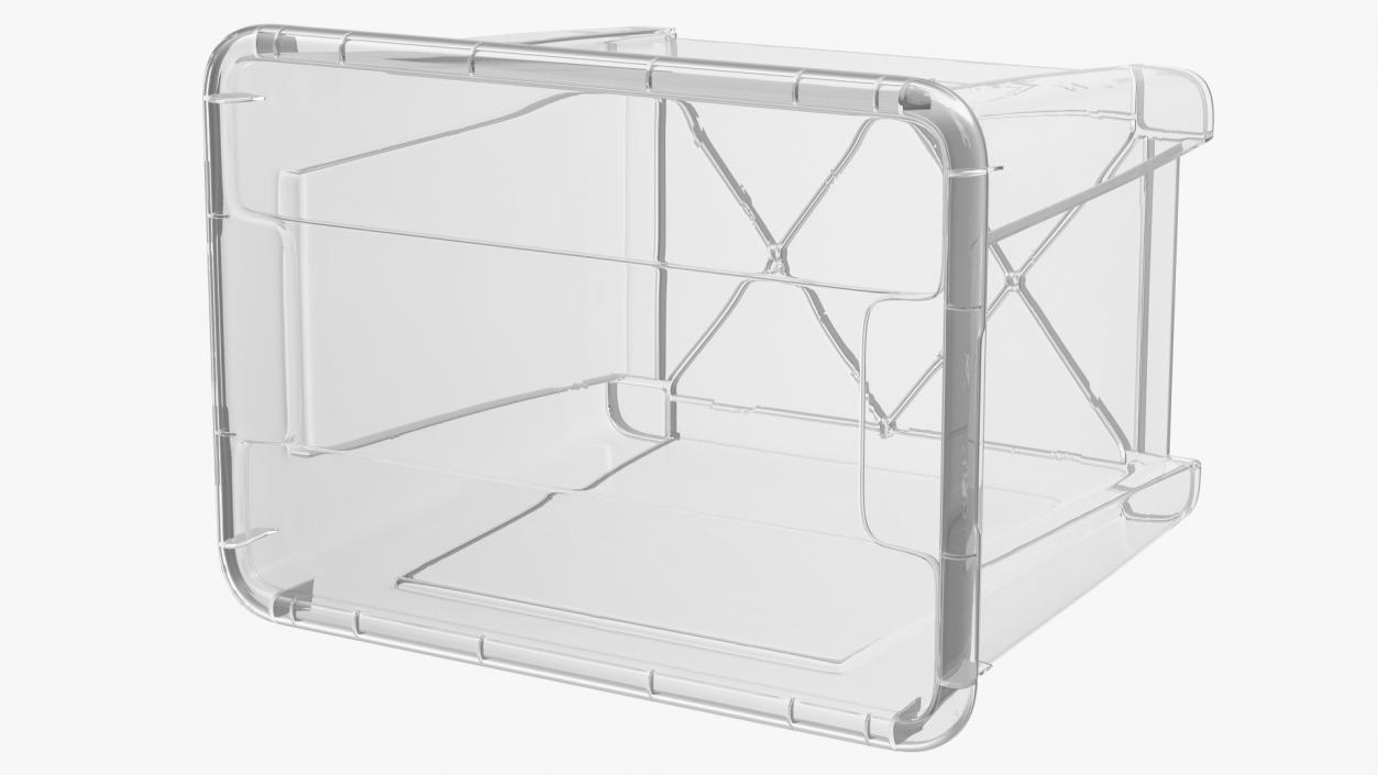 Large Transparent Plastic Container with Lid 3D model