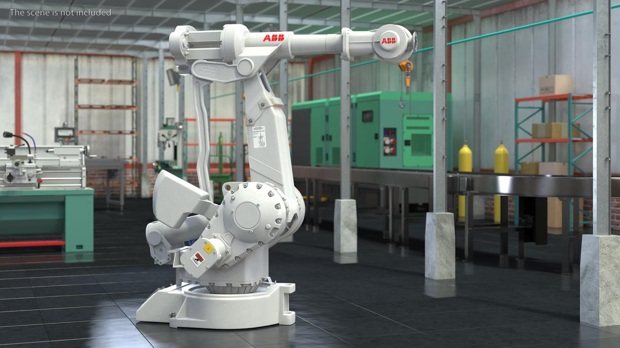 3D ABB IRB 4400 6 Axis Industrial Robot Rigged model