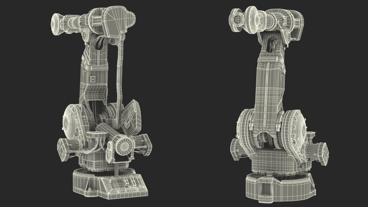 3D ABB IRB 4400 6 Axis Industrial Robot Rigged model