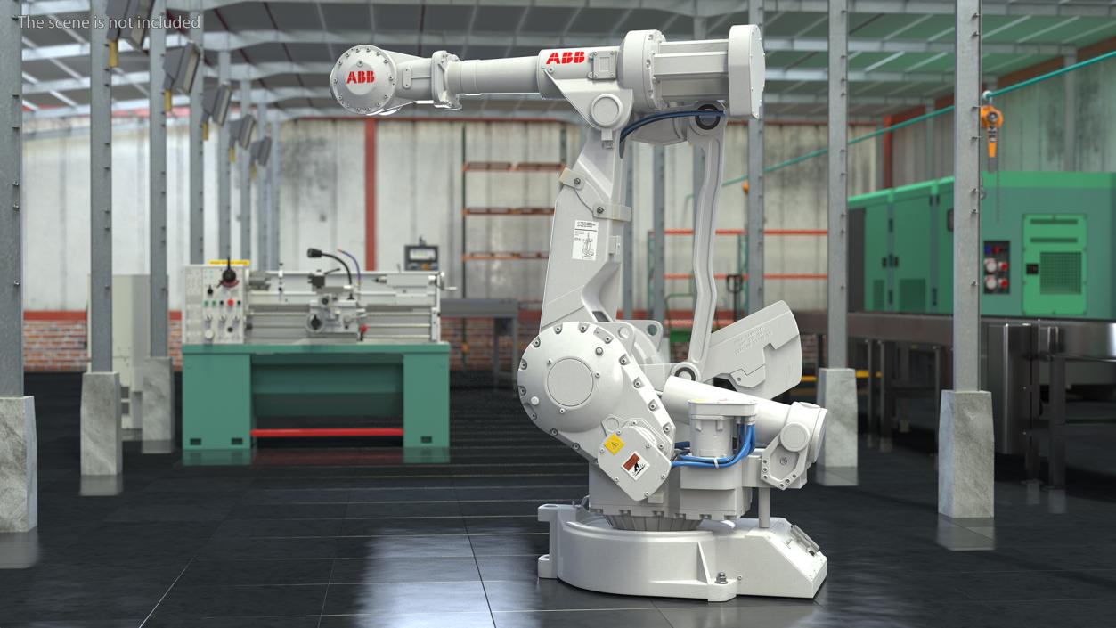 3D ABB IRB 4400 6 Axis Industrial Robot Rigged model