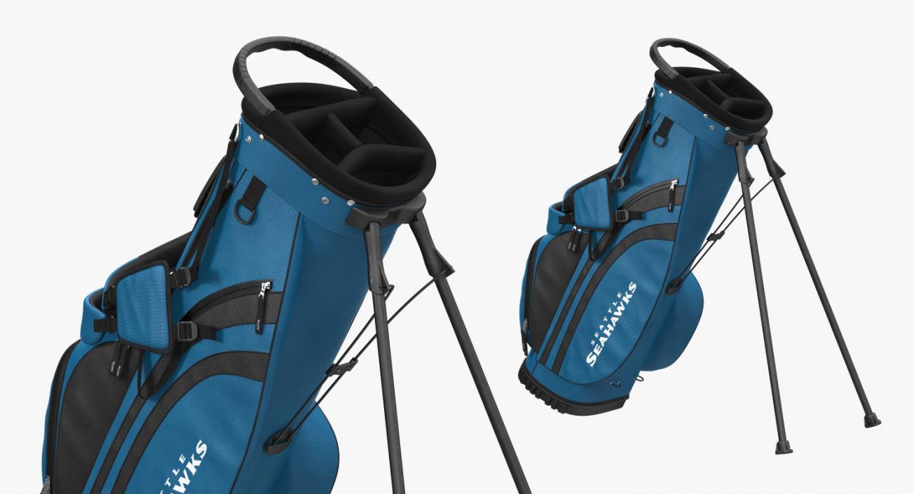 3D Golf Bag Seahawks with Clubs model