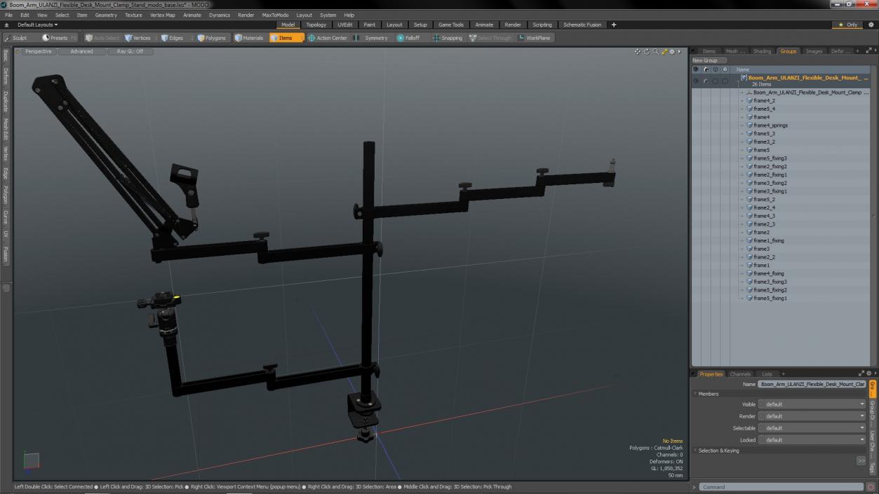 Boom Arm ULANZI Flexible Desk Mount Clamp Stand 3D