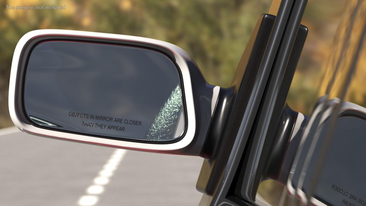 3D Driver Side Mirror Silver for Car model