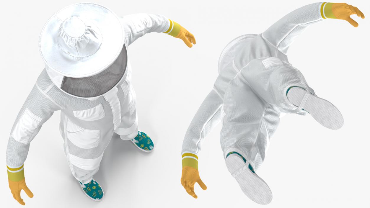 3D model Woman Beekeeper in Suit T Pose