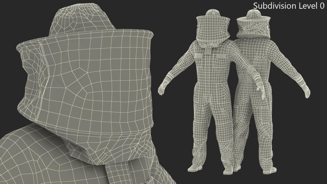 3D model Woman Beekeeper in Suit T Pose