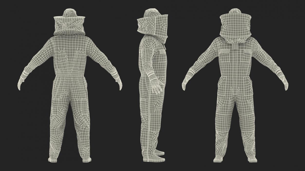 3D model Woman Beekeeper in Suit T Pose