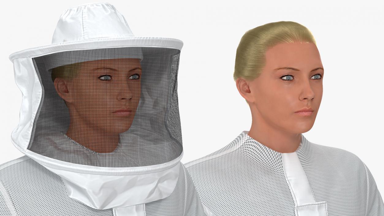 3D model Woman Beekeeper in Suit T Pose