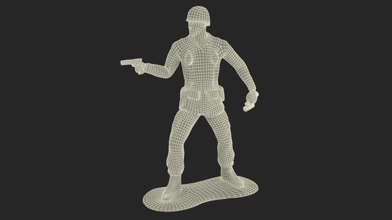 3D Toy Soldier with Pistol and Binoculars model